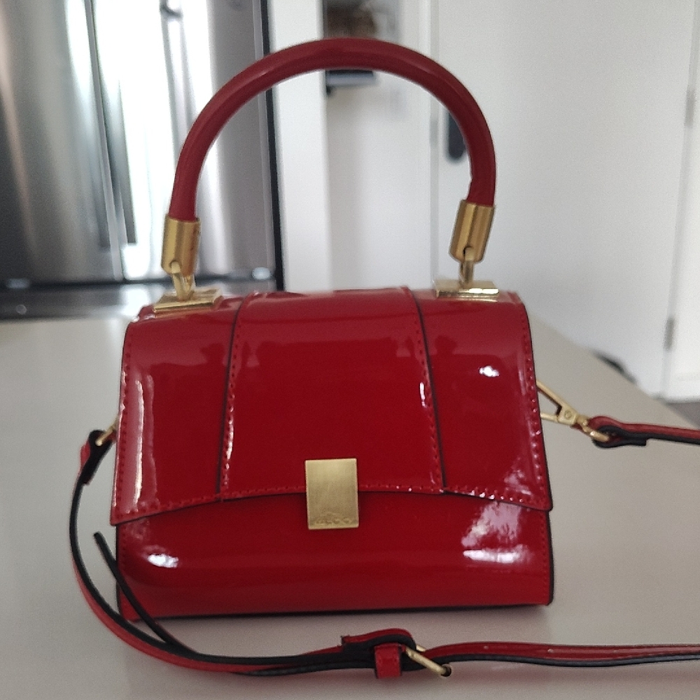 Elegant High Gloss & Vibrant Red Aldo Handbag